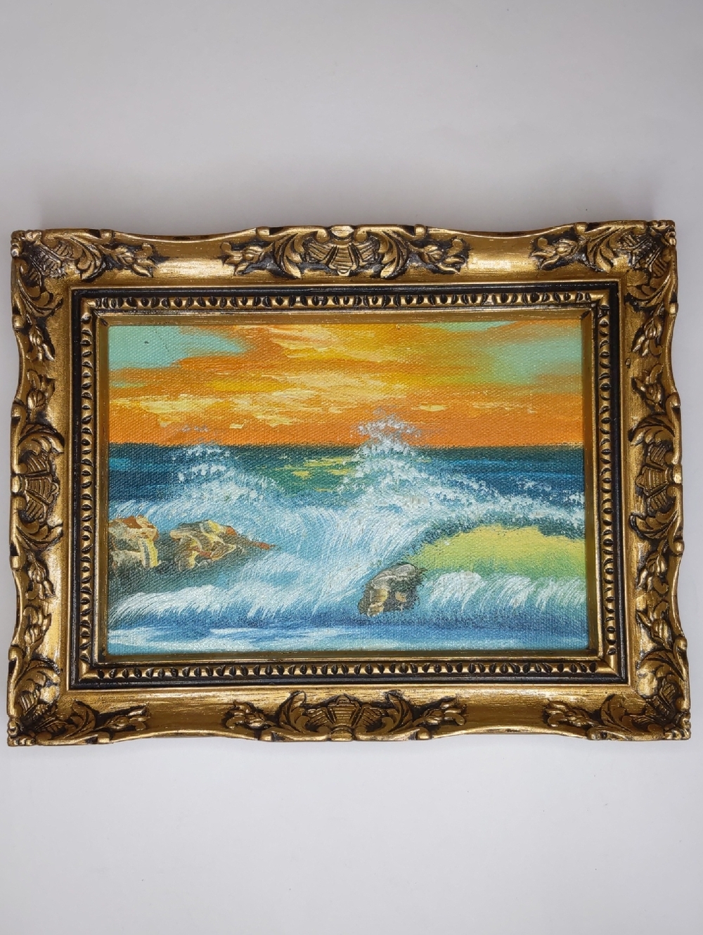 Vintage Gold Framed Seascape Wall Art Painting